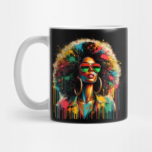 Juneteenth Black Womens Queen Afro African Melanin Dripping Mug